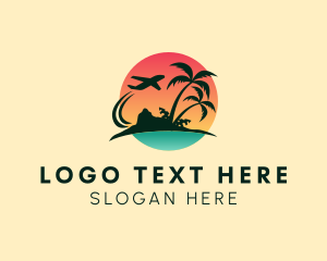 Vacation - Island Plane Vacation logo design