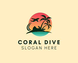 Snorkeling - Island Plane Vacation logo design