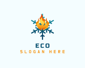 Fuel - Fire Snowflake Ventilation logo design