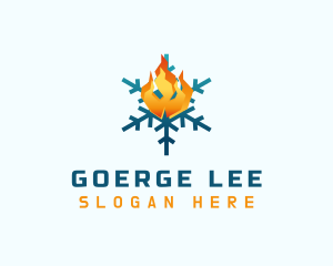 Thermal - Fire Snowflake Ventilation logo design