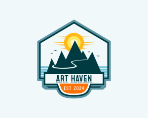 Mountain Hiking Adventure Logo