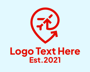 Travel And Tour - Airplane Navigation Pin logo design