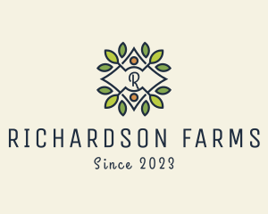 Organic Leafy Nature Farm logo design