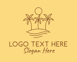 Brown - Island Tropical Beach logo design