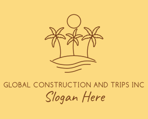 Brown - Island Tropical Beach logo design