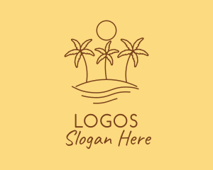 Seaside - Island Tropical Beach logo design