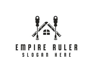 Ruler - Screwdriver House Construction Builder logo design