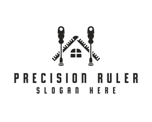 Ruler - Screwdriver House Construction Builder logo design