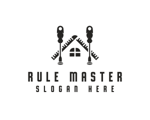 Ruler - Screwdriver House Construction Builder logo design