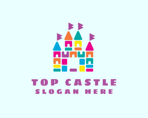 Colorful Blocks Castle logo design
