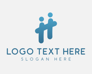Telecommunications - Social People Community Letter H logo design