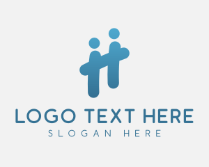 Service - Social People Community Letter H logo design