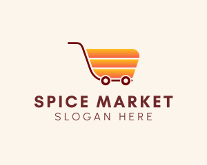 Market Grocery Cart  logo design