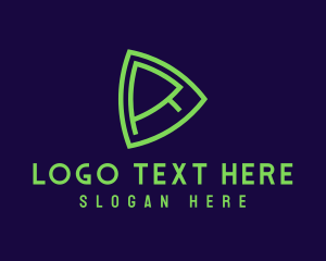 Green - Triangle Letter R Streaming logo design