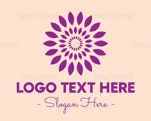 Round Purple Leaves Logo