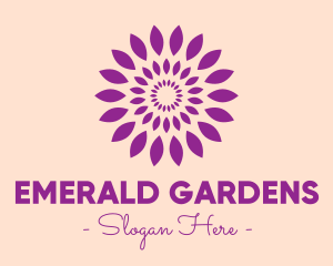 Round Purple Leaves logo design