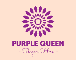 Round Purple Leaves logo design