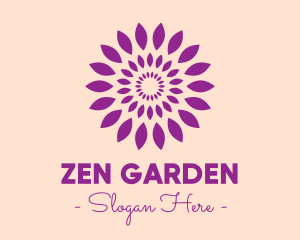 Round Purple Leaves logo design