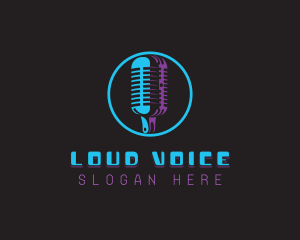 Microphone Podcasting Radio logo design