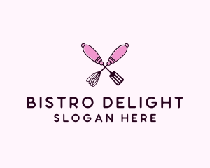 Kitchen Whisk & Spatula logo design