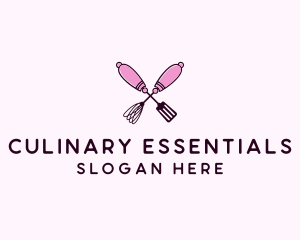 Kitchen Whisk & Spatula logo design