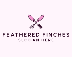 Kitchen Whisk & Spatula logo design