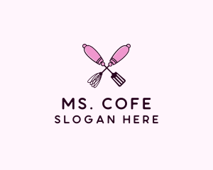 Kitchen Whisk & Spatula logo design