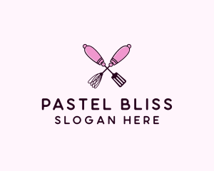 Kitchen Whisk & Spatula logo design