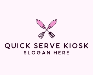 Kitchen Whisk & Spatula logo design