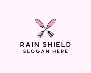 Kitchen Whisk & Spatula logo design