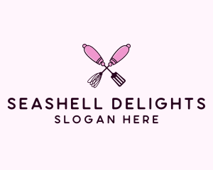 Kitchen Whisk & Spatula logo design