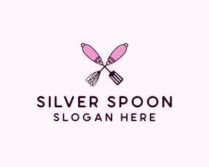 Kitchen Whisk & Spatula logo design