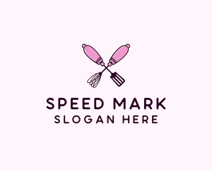 Kitchen Whisk & Spatula logo design