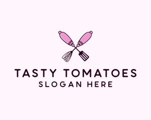 Kitchen Whisk & Spatula logo design