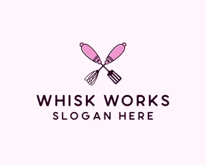 Whisk - Kitchen Whisk & Spatula logo design