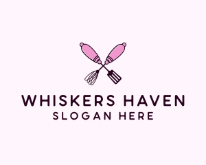 Kitchen Whisk & Spatula logo design