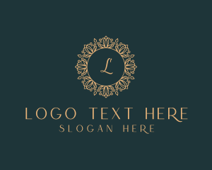 Green And Gold - Floral Luxury Ornament logo design