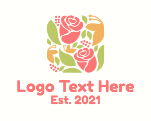 Flower Arrangement - Rose Pattern Design logo design