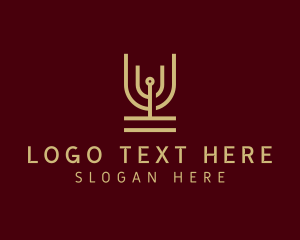 Minimalist - Geometric Line Letter U logo design