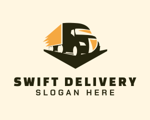 Courier Transportation Trucker logo design