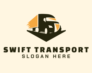 Courier Transportation Trucker logo design