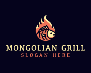 Hot Fish Grill logo design