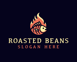 Roasted - Hot Fish Grill logo design