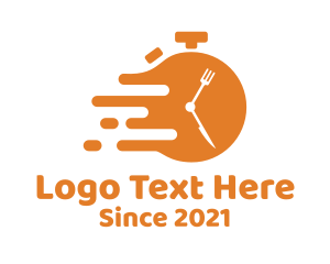Clock - Orange Fast Food Diner logo design