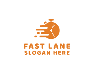 Orange Fast Food Diner logo design