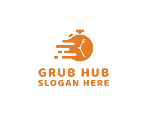 Grub - Orange Fast Food Diner logo design