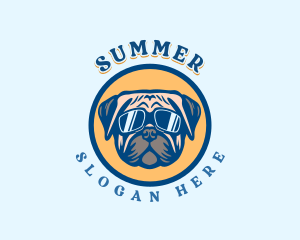 Summer Sunglass Dog logo design