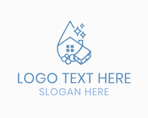 House - House Sponge Cleaning logo design