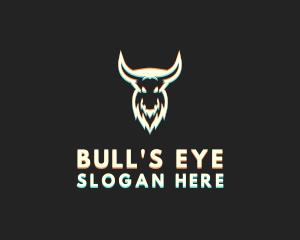 Bull Cartoon Anaglyph logo design