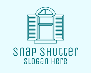 Shutter - Teal Window Shutters logo design
